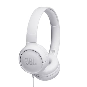 JBL Tune 500 Hörlurar med sladd, huvudbåge, samtal/musik, vit
