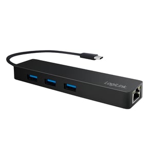 LogiLink UA0313 USB 3.2 Gen 1 (3.1 Gen 1) Type-C Docking Station, Black