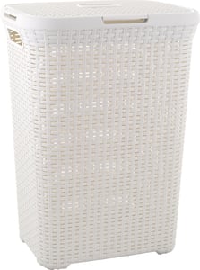 Curver Style 3253920707000 60-liter laundry basket, Square, Rattan, White