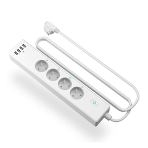 Meross MSS425F Surge Protector, White, 4 x AC Outlets 100 - 250 V 1,8 m