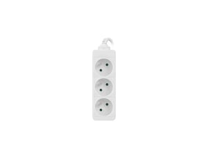 Lanberg PS0-03E-0300-W förgreningsdosa 3 m, 3 x nätuttag, inomhus, vit