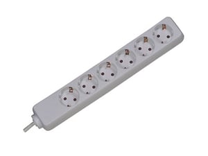 Bachmann Überspannungsschutz, 3 m, weiß, 6 x Netzsteckdose, 250 V