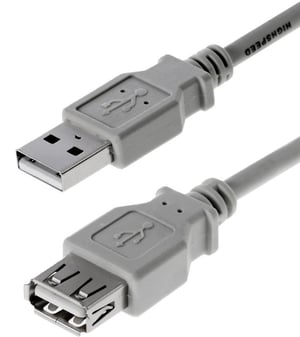 Helos 011990 kabel USB USB 2.0 3 m USB A Szary