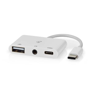 Nedis CCGB64790WT01 dockningsstation, kabelansluten USB 2.0 Type-C, vit