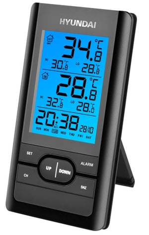 Hyundai HYUWS1070B cyfrowa stacja meteorologiczna Czarny LCD Bateria
