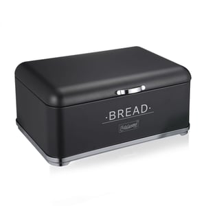 Feel Maestro MR1677-AR-BL Rectangular Black Bread Box