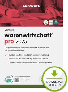 Lexware Warenwirtschaft Pro 2025 Download Annual Version (365 days) Inventory Management System 1 year(s)