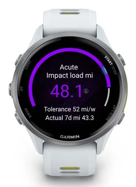 фото Смарт-годинник Garmin Forerunner 970 Titanium w. Whitestone Case and Whitestone/T. Amp Yellow Band (010-02969-01/11/61)