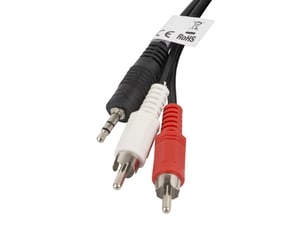 Lanberg CA-MJRC-10CC-0020-BK 2 m audio cable, 3.5mm RCA, Black, Red, White