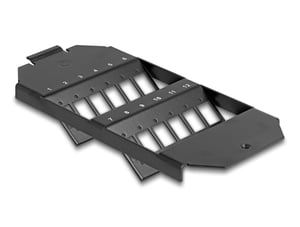 DeLOCK Fiber Optic Mount for 12-Port Floor-Mounted Cabinet for SC Simplex/LC Duplex Connectors, Black