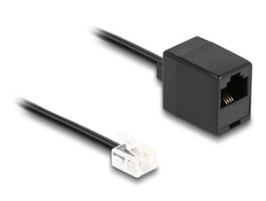 DeLOCK Telefonkabel RJ11-Stecker auf RJ45-Buchse, schwarz, 10 m