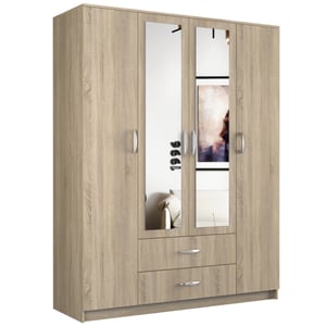 Topeshop ROMANA 160 SON Wardrobe and Closet, 11 shelves, 4 doors, Oak