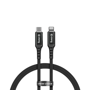 Crong CRG-AL15USCL-BLK kabel Lightning 1,5 m Aluminium, Czarny