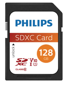 Philips FM12SD55B/00 128-GB-SDXC-Flash-Speicherkarte, UHS-I, Klasse 10