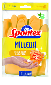Spontex 3384122021288 Reinigungshandschuh aus Latex, gelb, Größe L