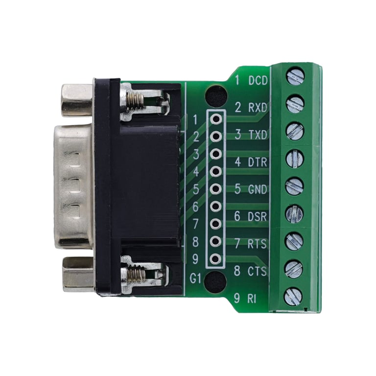 InLine 92501D wtyczka Terminal block / D-Sub 9 Czarny, Zielony