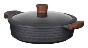 Resto Kitchenware 93506 Topf 4,4 l, rund, schwarz, Holz
