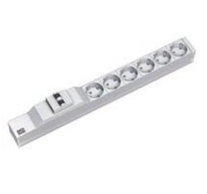 Bachmann 333.412 Stromverteilereinheit (PDU) mit 6 Netzanschlüssen, 1U, grau, silber
