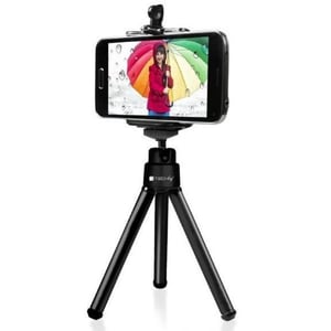 Techly I-TRIPOD-UN Tripod for Cell Phones, 3-Leg, Black