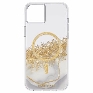 Case-mate Karat Marble Cell Phone Case, 17 cm (6.7"), Gold, Gray, Clear, White