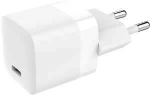 Vision USB-C Charger with EU Plug Power Adapter/Inverter, Universal 30 W, White