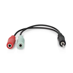 Nedis CAGB22150BK02 audio cable, 0.2 m, 3.5 mm to 2 x 3.5 mm, Anthracite