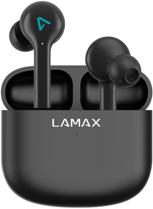 Lamax Trims1 True Wireless Stereo (TWS) In-Ear Headset for Calls/Music via Bluetooth, Black