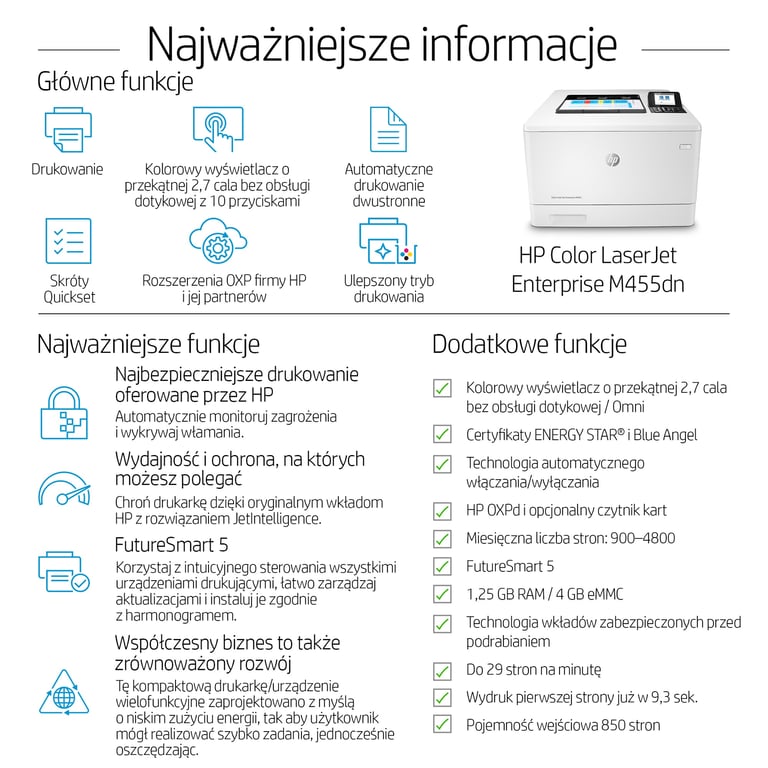 HP Color LaserJet Enterprise Drukarka M455dn