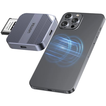 UNITEK S1244BGY01 czytnik kart USB 3.2 Gen 1 (3.1 Gen 1) Type-C Ciemny Szary