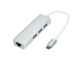 ProXtend USBC-ETHUSB3X3-S Dockingstation, kabelgebunden, USB 3.2 Gen 1 (3.1 Gen 1), Typ C, silber