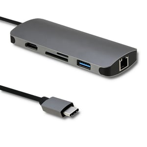 Qoltec 50382 USB 3.2 Gen 1 (3.1 Gen 1) Type-C-dockningsstation, grå