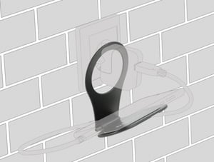 DeLOCK Mount with Power Outlet for Cell Phone Charger, Black