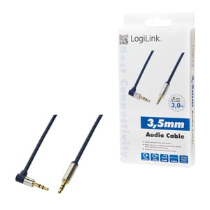 LogiLink 3,5 mm – 3,5 mm, 3 m langes Audiokabel, blau