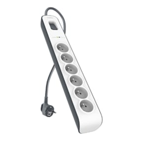 Belkin BSV603ca2m Czarny, Biały 6 x gniazdo sieciowe 2 m