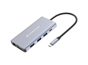 Conceptronic DONN20G Wired USB 3.2 Gen 1 (3.1 Gen 1) Type-C Docking Station, Gray
