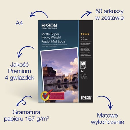 Epson Papier matowy A4, 167 g/m2, 50 arkuszy
