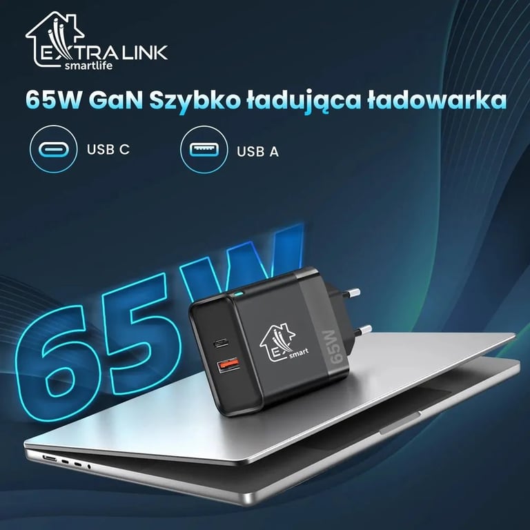 Extralink Smart Life 65W, USB-C + USB-A