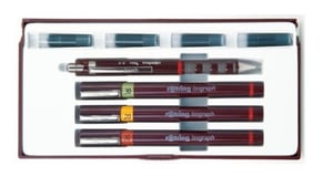 Rotring Isograph 0,2/0,3/0,5 Gelstift Schwarz 4 Stück