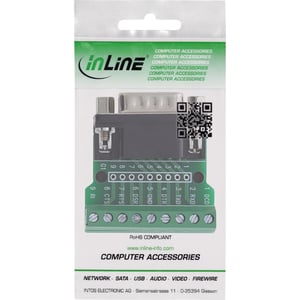 InLine 92501D wtyczka Terminal block / D-Sub 9 Czarny, Zielony
