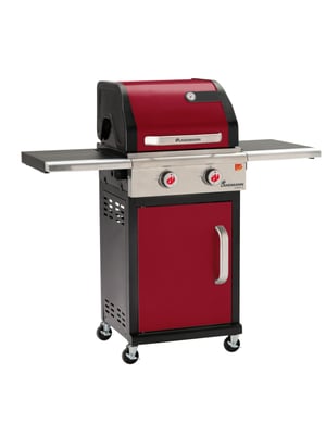 LANDMANN Triton 2 Grillvagn, gas, svart, vinröd