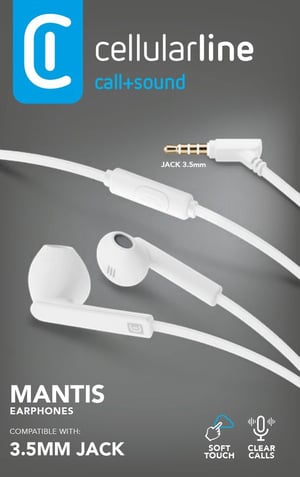 Cellularline 8018080205026 Hörlurar, trådbundna, in-ear, samtal/musik, vit