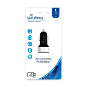 MediaRange MRMA103-02 laddare för bärbara enheter Mobiltelefon Svart, Silver Automatisk tändare