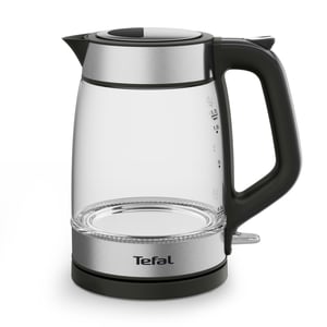 Tefal Glass Kettle KI605830 Wasserkocher 1,7 l 2200 W Schwarz, Silber, Transparent
