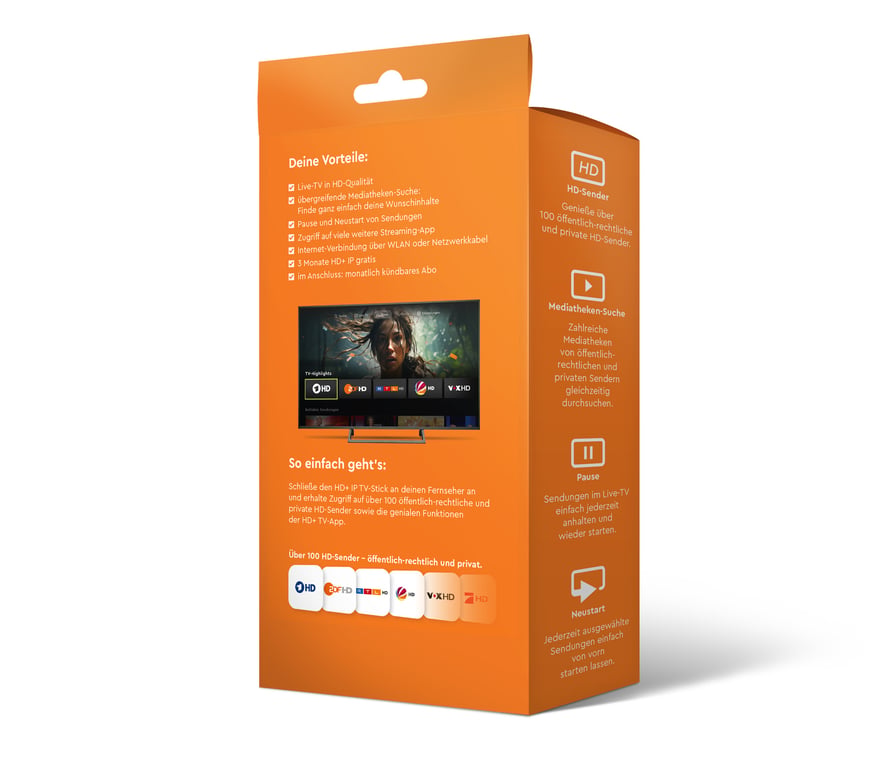 HD+ 22025 przystawka Smart TV HDMI 4K Ultra HD Android Czarny