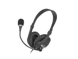 NATEC Drone USB-headset med sladd, huvudband, kontor/callcenter, Micro-USB, svart