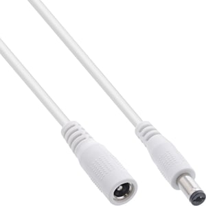 InLine 26905E kabel zasilające Biały 5 m 5.5 x 2.1 mm