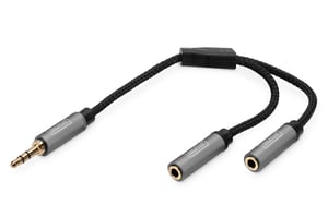 Digitus Audio-Splitter, 3,5-mm-Miniklinkenstecker auf 2 x 3,5-mm-Miniklinkenbuchse