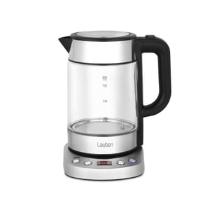 Lauben LBNEK17GS vattenkokare 1,7 l 2200 W Svart, Rostfritt stål, Genomskinlig
