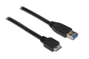 Alcasa USB 3.0 A/USB 3.0 Micro B, 0.2m kabel USB USB 3.2 Gen 1 (3.1 Gen 1) 0,2 m USB A Micro-USB B Czarny