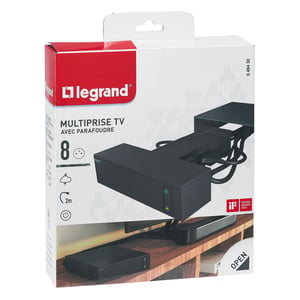 Legrand 049430 rozgałęziacz 2 m 8 x gniazdo sieciowe Wewnętrzna Czarny
